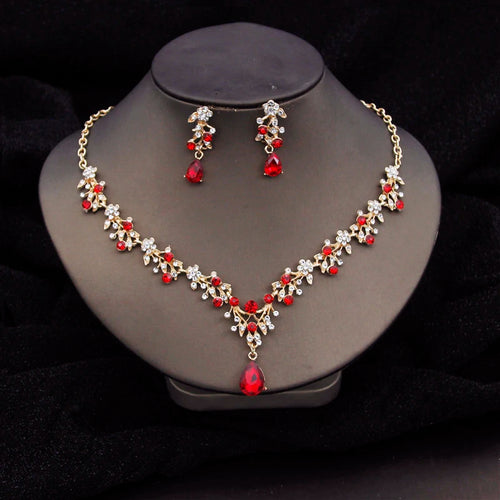Parure de bijoux de mariée collier ras-du-cou en cristal