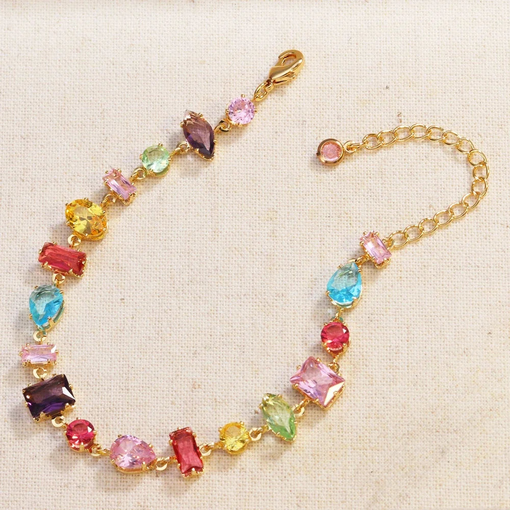 18K Gold Crystal Zircon Necklace