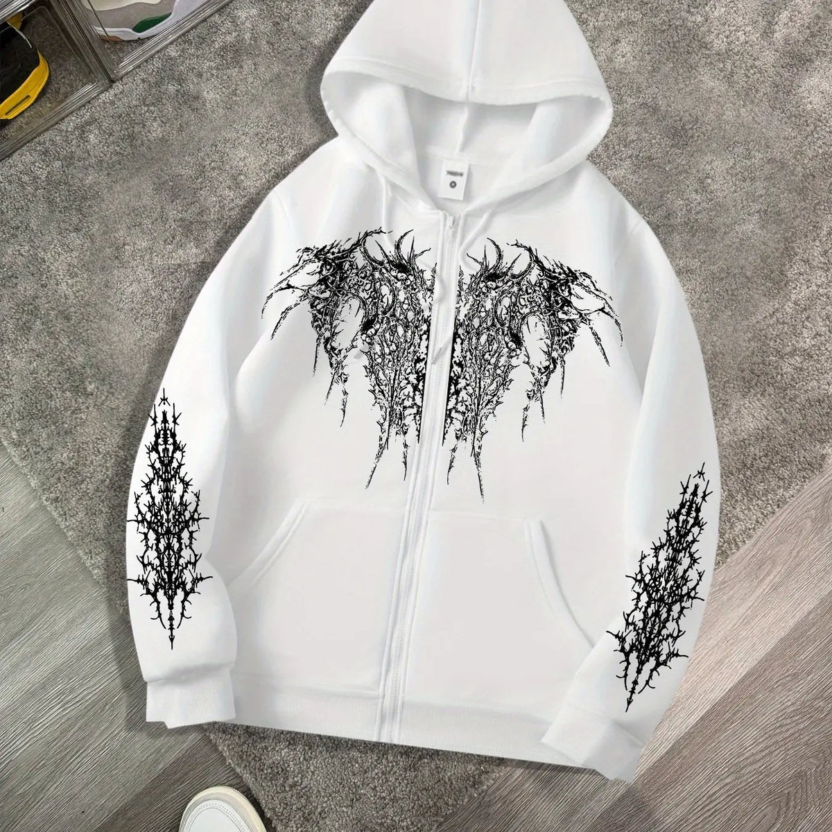 Herren Gothic Hoodie Jacke – Streetwear Zipper Herbst Winter