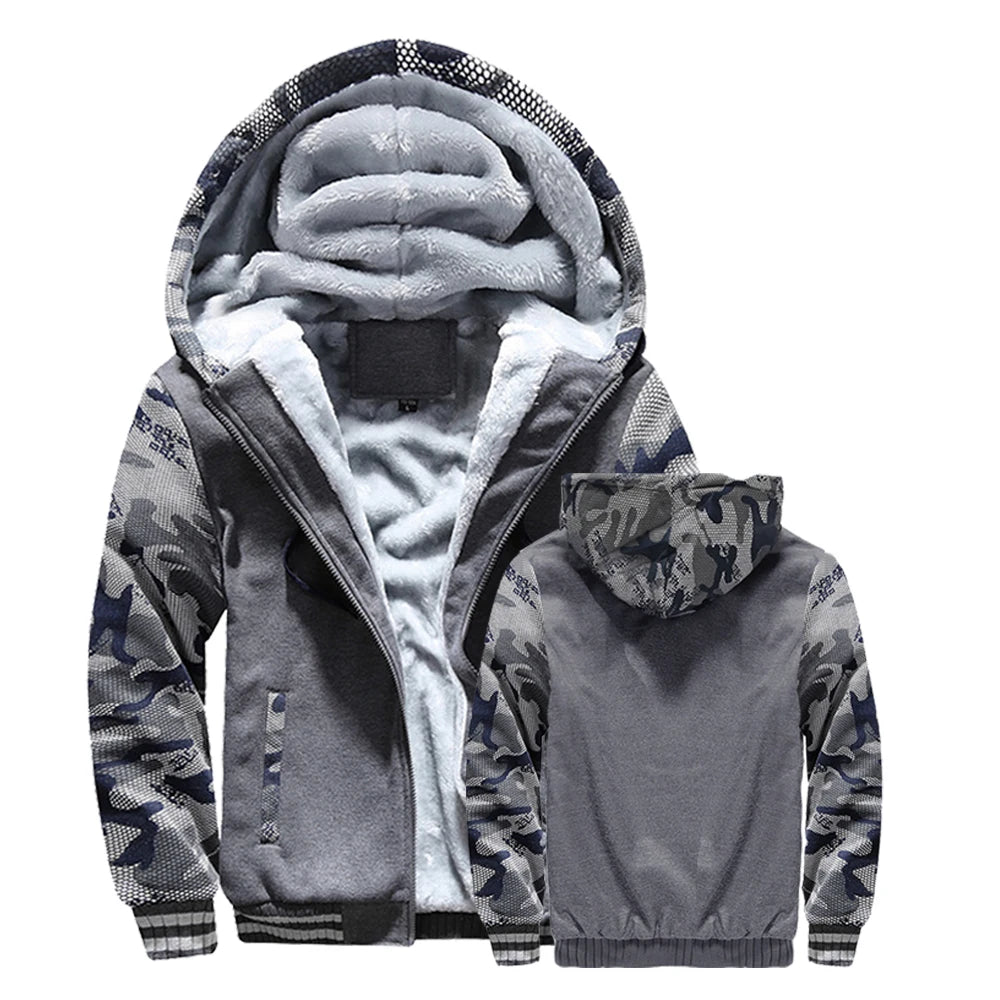 Heren fleecejack met capuchon – Dik & warm voor de winter