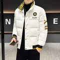Herren Glänzende Winterjacke – Bestickt & Premium Style