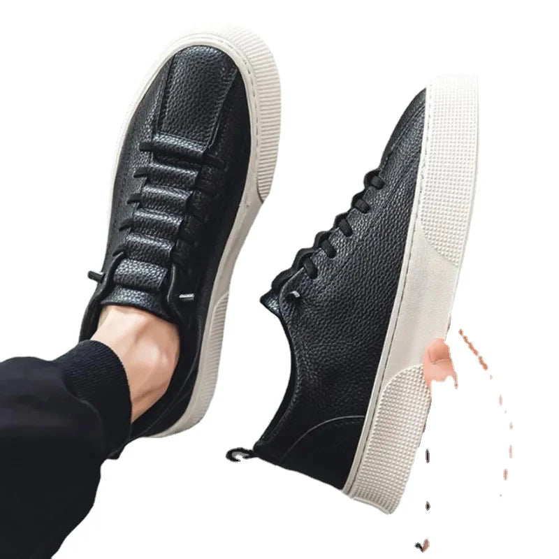 Men's White Lace-Up Sneaker