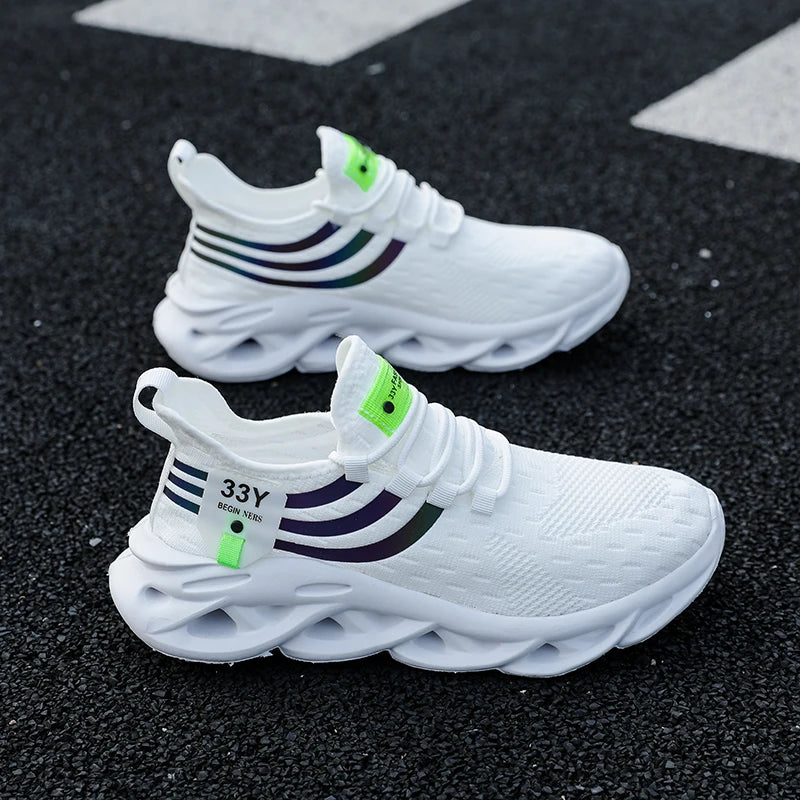 Casual Men Mesh Comfort Breathable Sneakers Jogging Soft Sole Anti Slip Versatile Tennis Vulcanized Shoes Tenis Masculino 2024