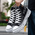 Men's Vulcanized Canvas High-Top Sneakers, Casual Breathable Platform Trainers, Chunky Sneakers