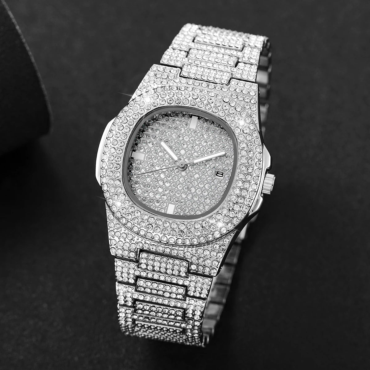 Luxury Diamant Herren Armbanduhr – Edelstahl
