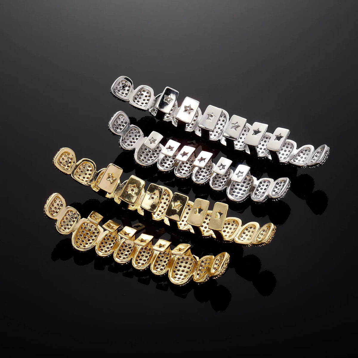 TOPGRILLZ 14K Gold Grillz – Iced Out CZ 10+10 Teeth