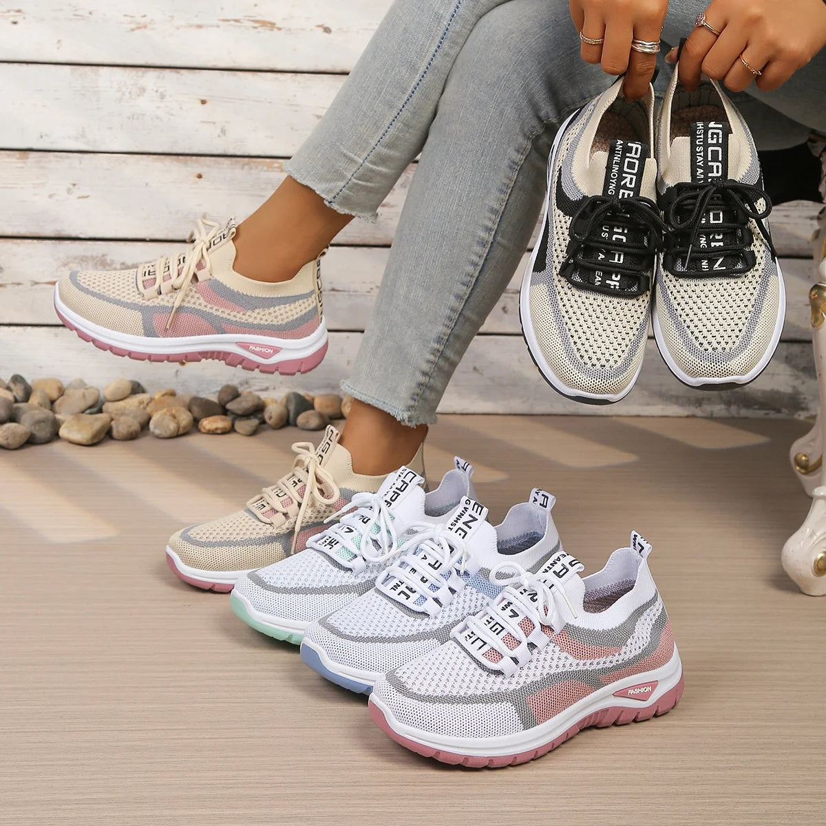 Women's Two-Color Fashion Sneaker