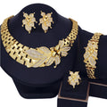 18K Gold Flower Choker Jewelry Set