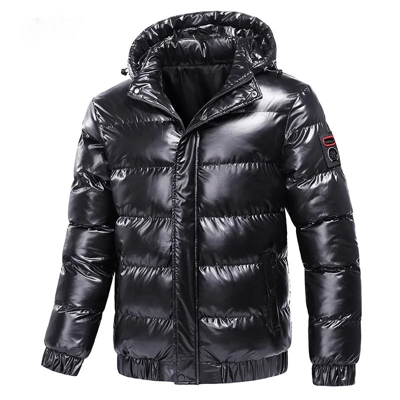 Herren Glänzende Bomberjacke – Warm & Casual Herbst Winter