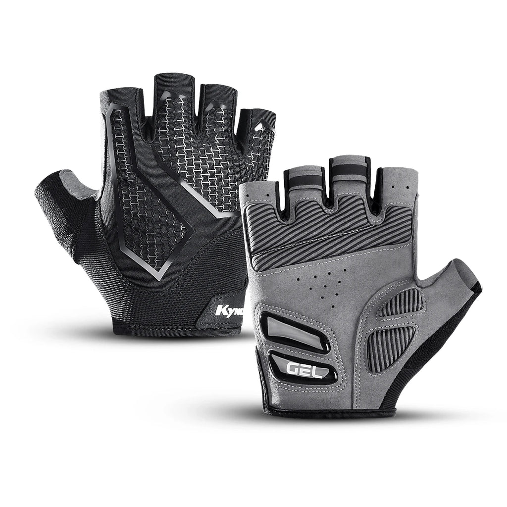 Sommer Halbfinger Mountain Road Bike Handschuhe Schwarz Flüssiges Silikon Stoßdämpfend Atmungsaktiv Verschleißfest Heimtrainer Fitne