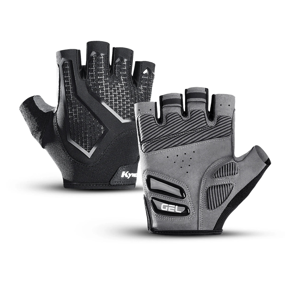 Sommer Halbfinger Mountain Road Bike Handschuhe Schwarz Flüssiges Silikon Stoßdämpfend Atmungsaktiv Verschleißfest Heimtrainer Fitne