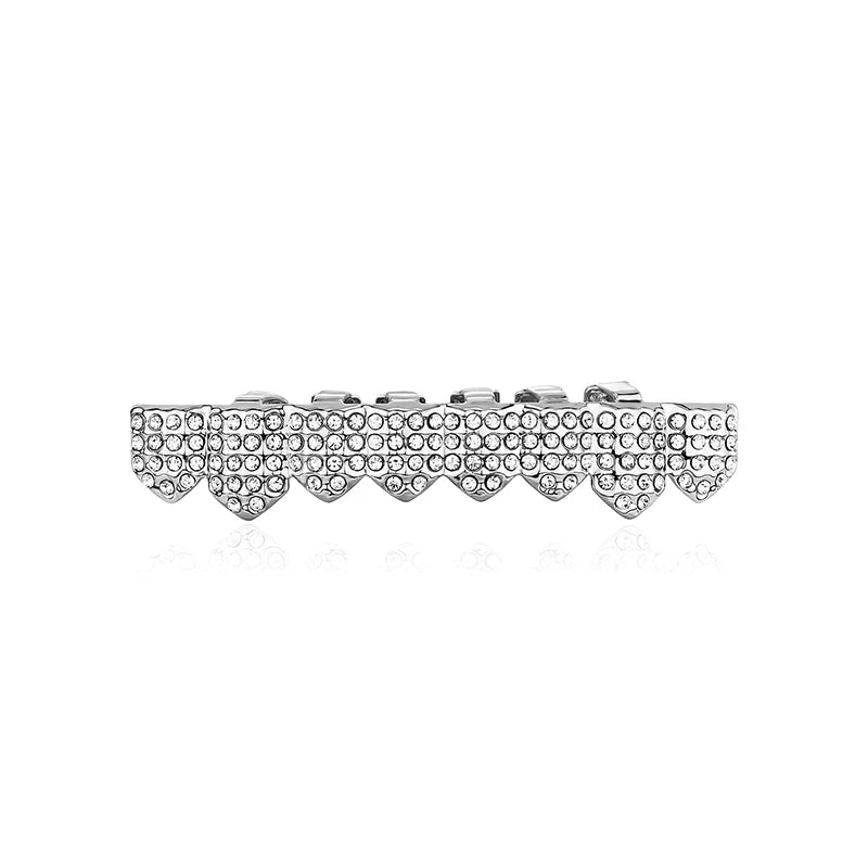 Bling Cubic Zircon Hip Hop Teeth Grillz For Unisex Top Bottom Mouth Removable Dental Fashion Cosply Teeth Jewelry