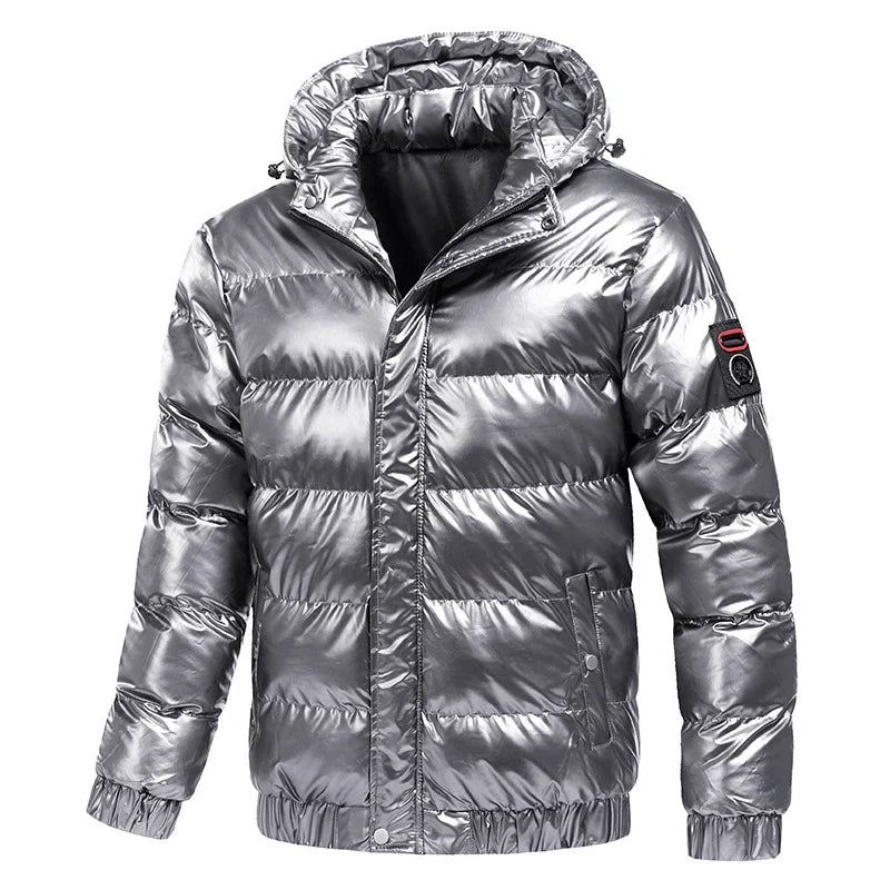 Herren Glänzende Bomberjacke – Warm & Casual Herbst Winter