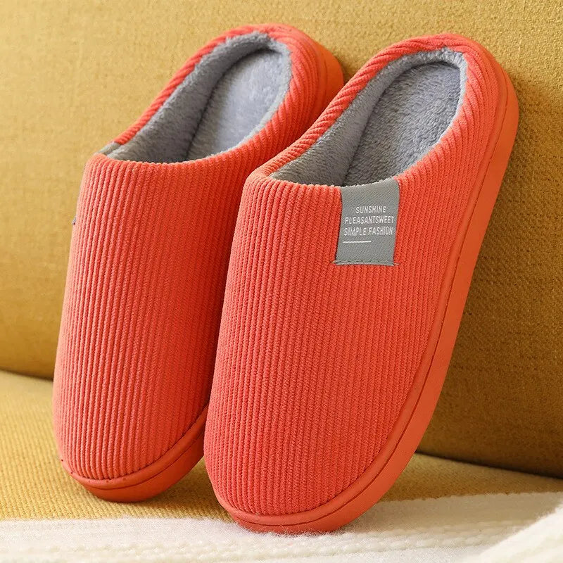 Pantoufles d'intérieur épaisses et douces pour hommes et femmes, chaussons en peluche antidérapants et thermiques pour la maison, hiver