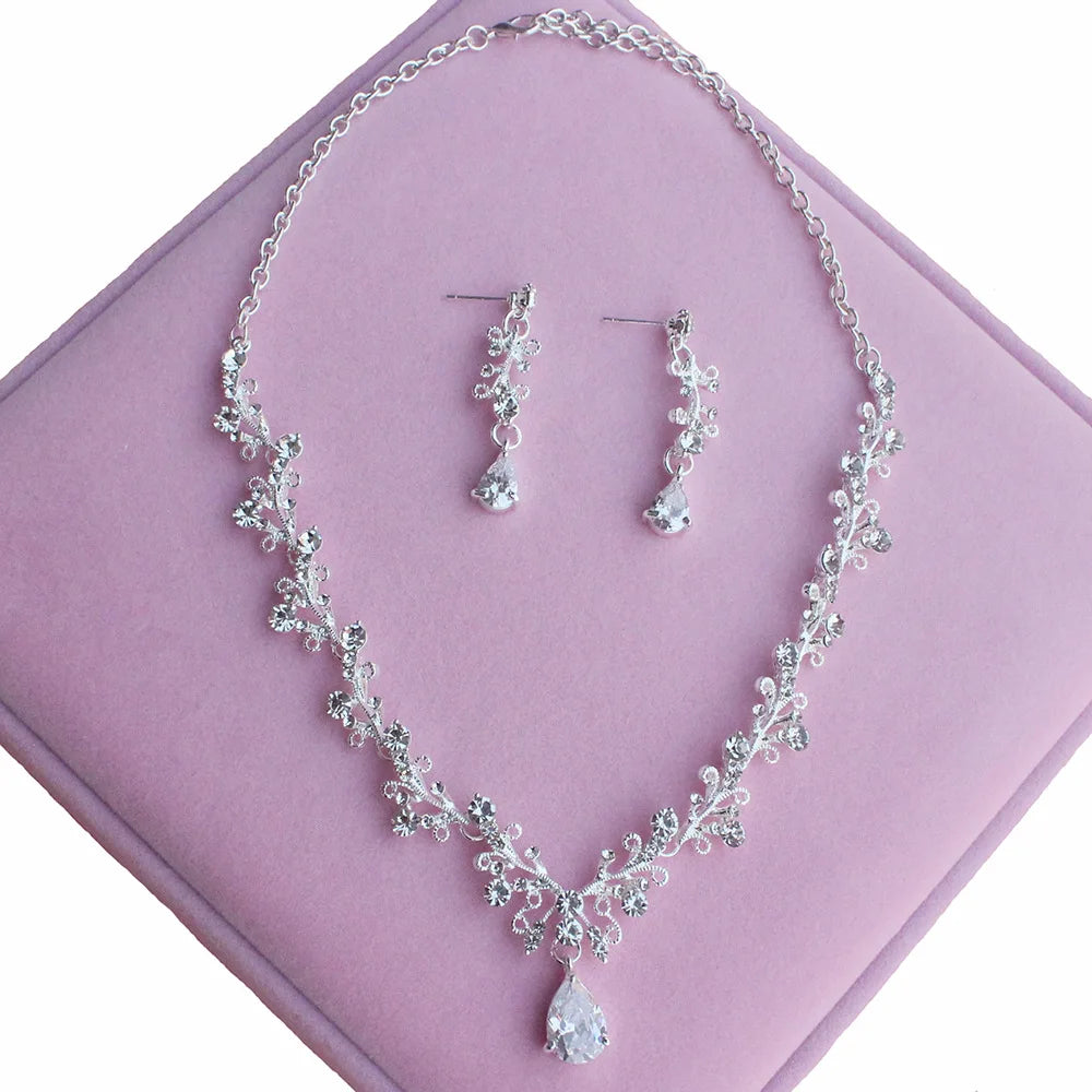 Crystal Bridal Crown & Necklace Set