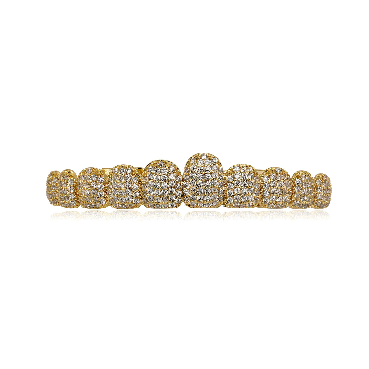TOPGRILLZ 14K Gold Grillz – Iced Out CZ 10+10 Teeth
