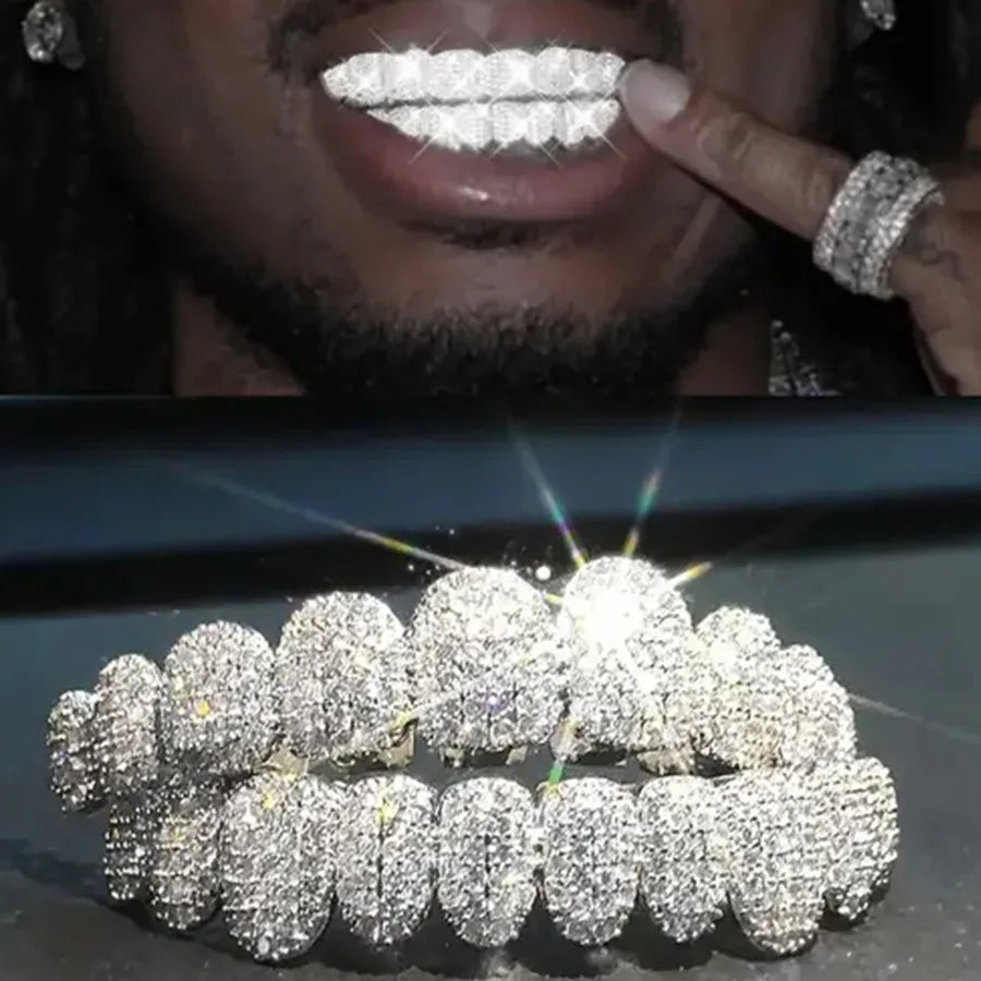 TOPGRILLZ 14K Gold Grillz – Iced Out CZ 10+10 Teeth