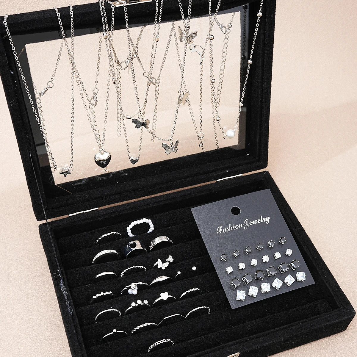 51-Piece Butterfly Pearl Jewelry Set