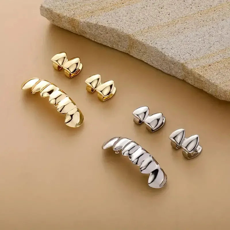 Hip Hop Grillz Gold & Silver – Vampire Fangs for Halloween & Party