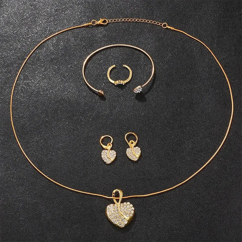 Gold Luxury Uhr & Schmuck Set