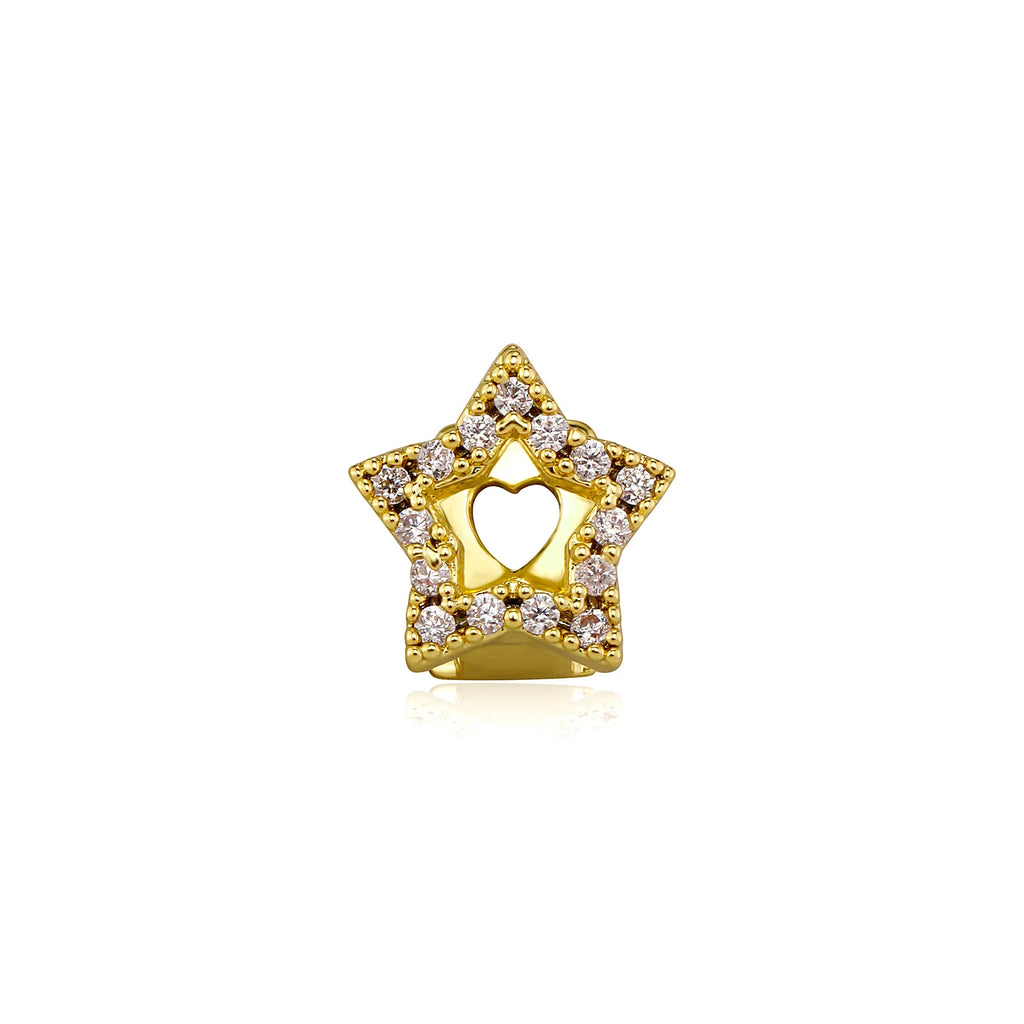 Grillz dentaire individuel en forme d'étoile à cinq branches incrusté de zircons, accessoire dentaire style punk pour hommes et femmes