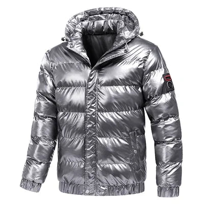 Herren Glänzende Bomberjacke – Warm & Casual Herbst Winter