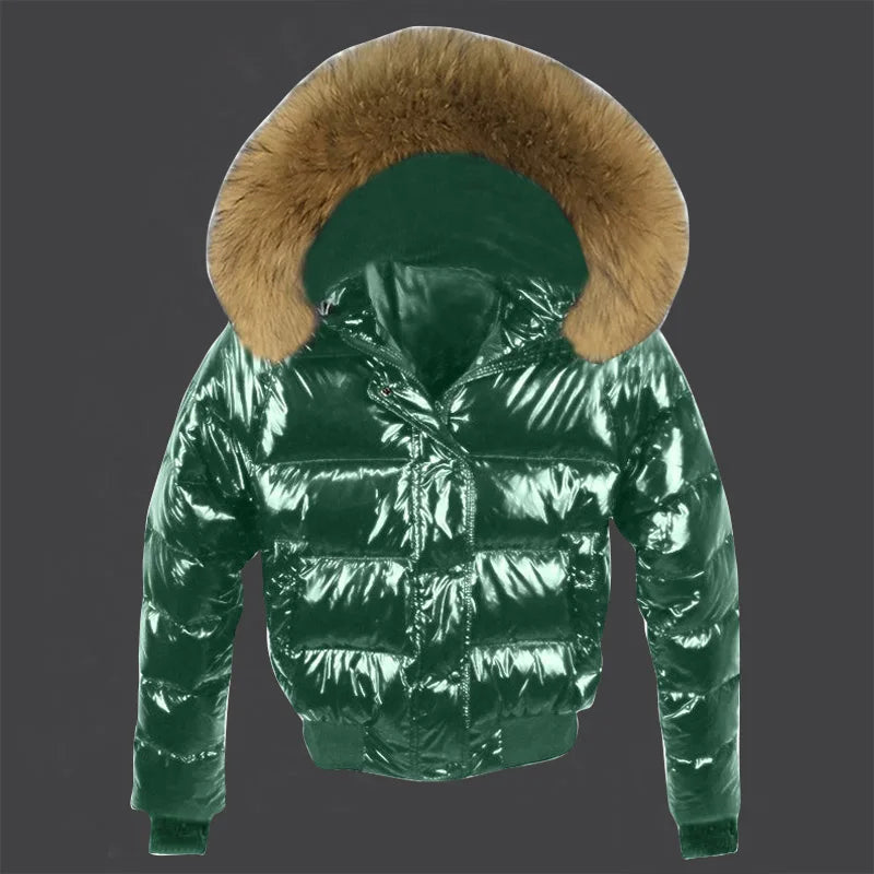 Glossy Parka Damen Schwarz – Premium Winterjacke