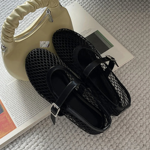 Sandales en maille pour femme – Plates, élégantes & décontractées