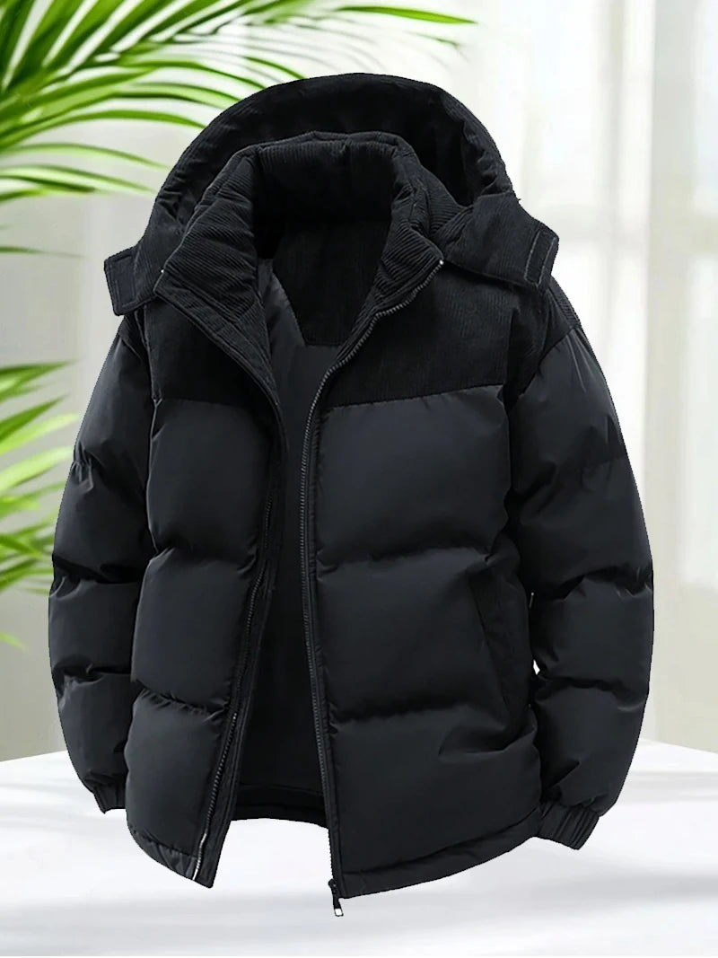 Herren Winterjacke Puffer – Gepolstert, Kapuze & Streetwear