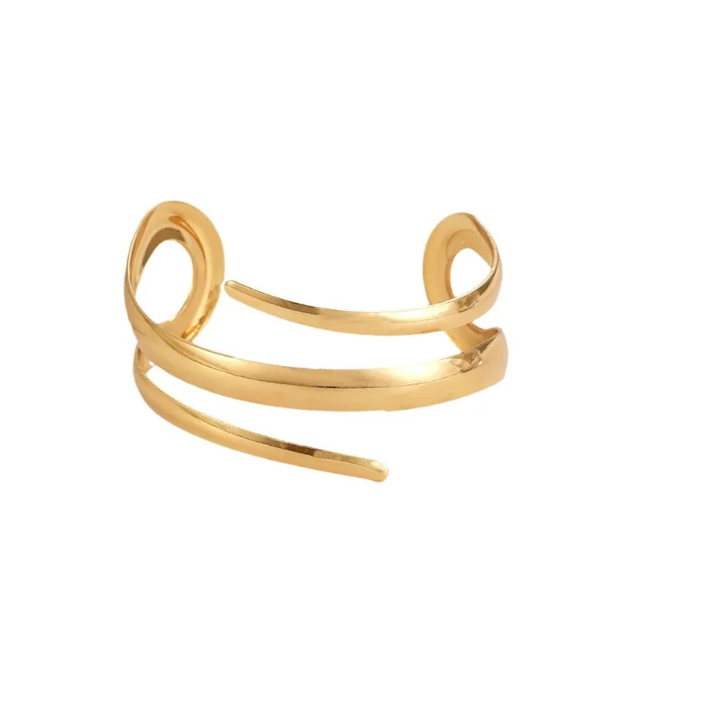 Gouden geometrische armband & ring set