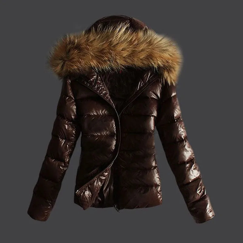 Kunstleder Winterjacke Damen – Edgy & Warm