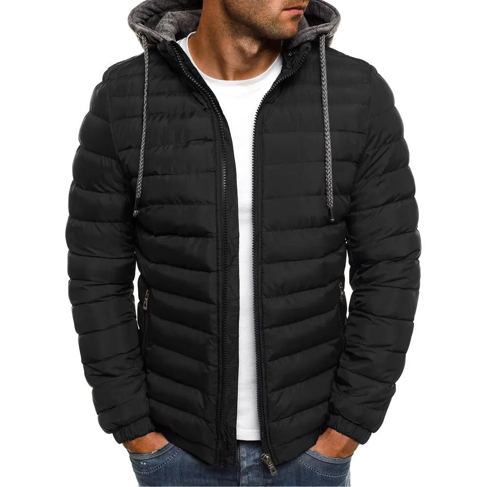 Herren Steppjacke Kapuze – Mehrfarbig, Casual & Warm