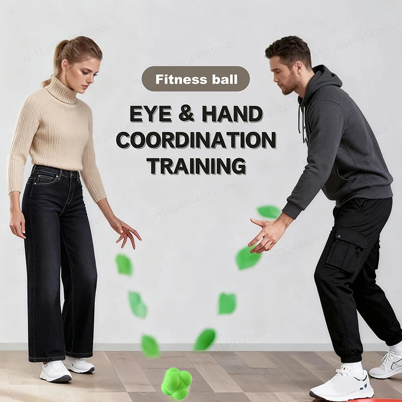 2/4 Stück Reaktions-Bounce-Bälle, sechseckiger Reaktionsball für Baseball, Handball, Tennistraining, Rot, Grün, Blau, Reflexbälle, Sport, Fitn