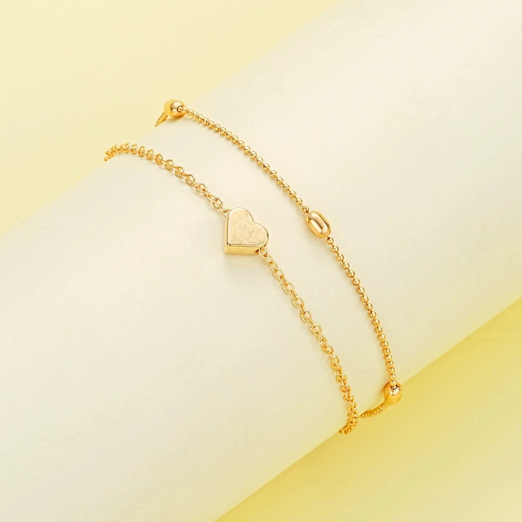 Pearl Heart Necklace & Bracelet Set