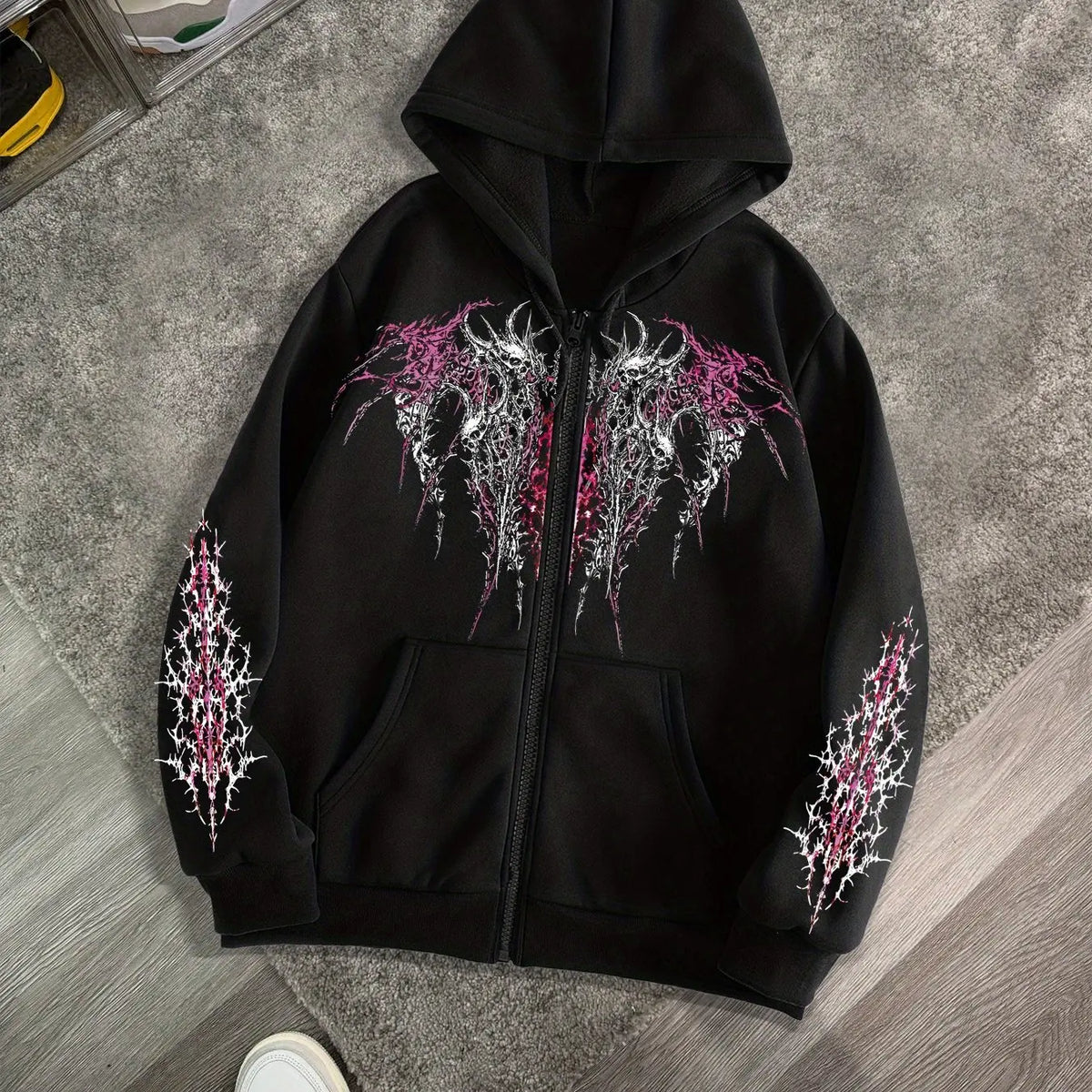 Herren Gothic Hoodie Jacke – Streetwear Zipper Herbst Winter