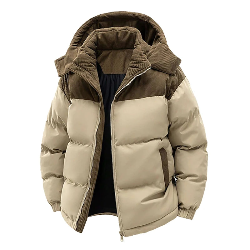 Herren Winterjacke Puffer – Gepolstert, Kapuze & Streetwear