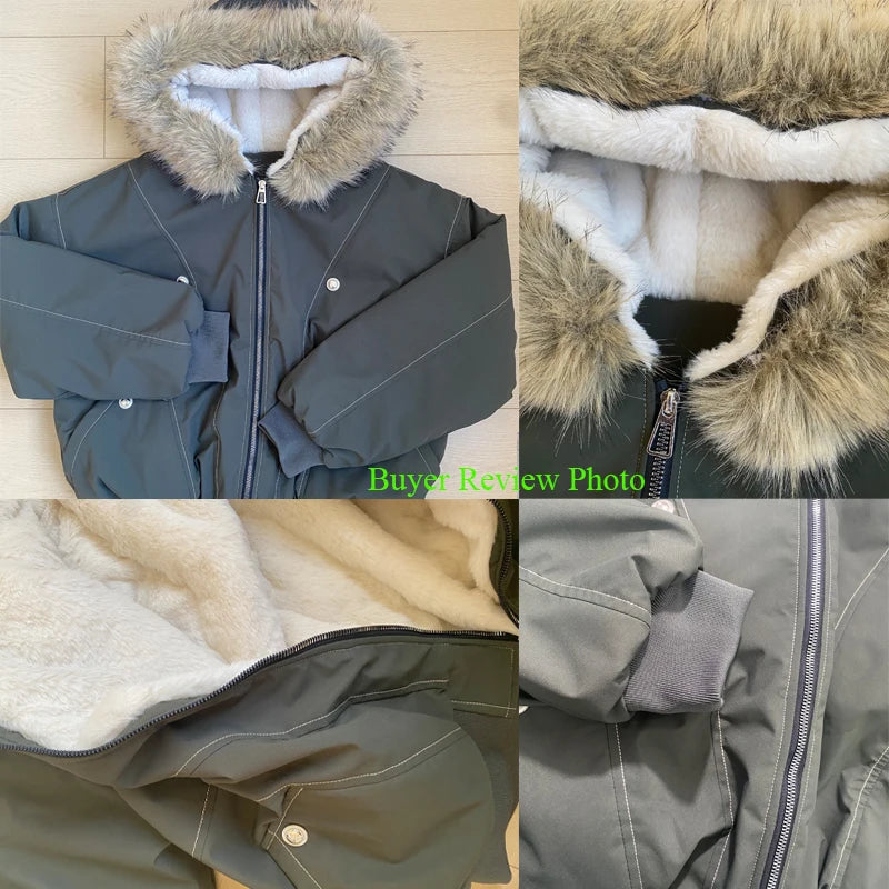 Hip-Hop Winterjacke – Kunstpelz-Kragen & Streetwear Parka