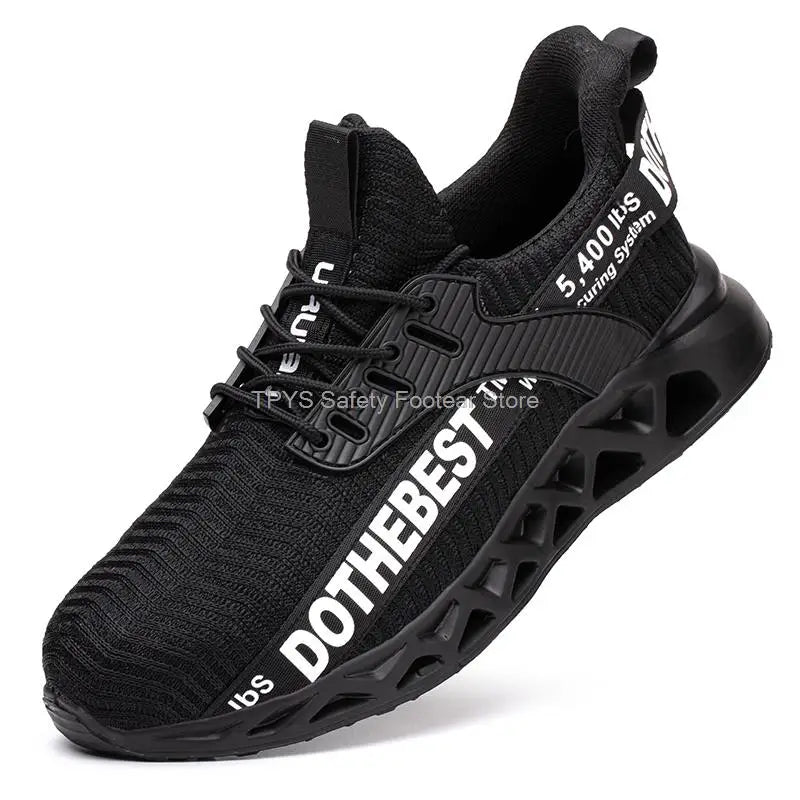 Anti-puncture Safety Shoes, Steel Toe Work Shoes for Men and Women, Lightweight Safety Work Boots, Breathable Sport Safety Shoes, Unisex