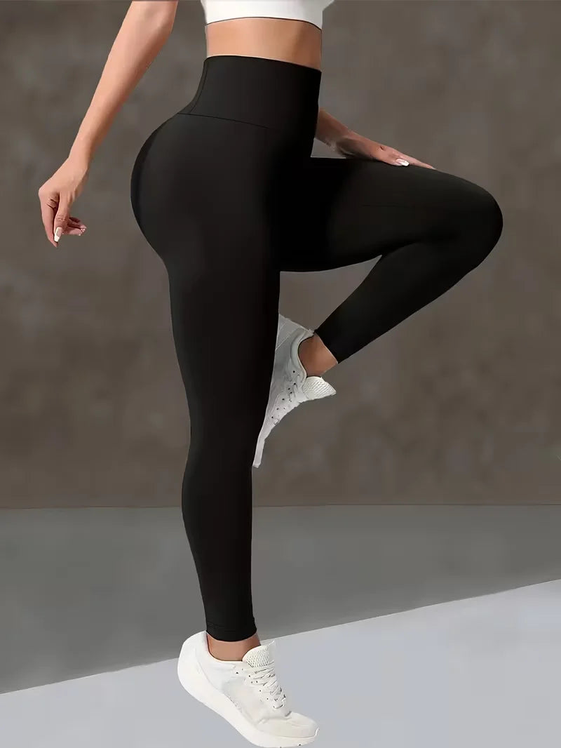 Damen-Yogahose mit hoher Taille, Po-Lifting-Leggings mit breitem Bund, verstellbare Po-Lifting-Trainingshose für Laufen, Fitness und Gym