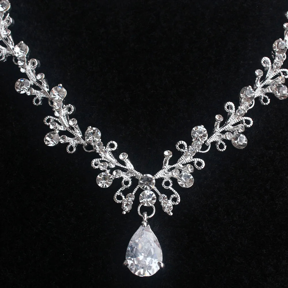 Crystal Bridal Crown & Necklace Set