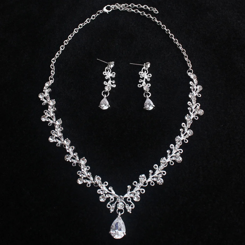 Crystal Bridal Crown & Necklace Set