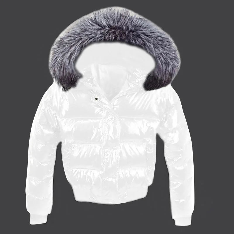 Glossy Parka Damen Schwarz – Premium Winterjacke