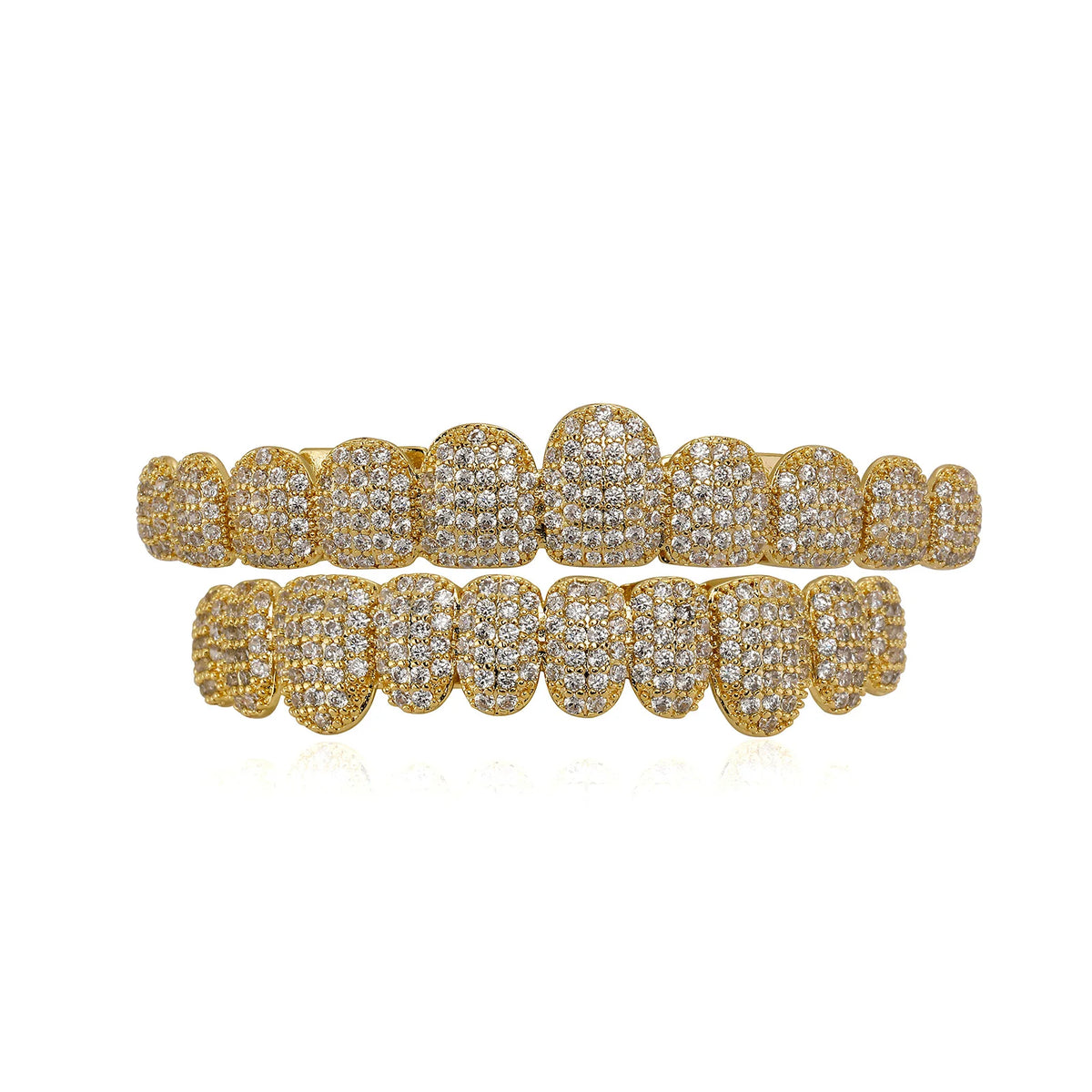 TOPGRILLZ 14K Gold Grillz – Iced Out CZ 10+10 Teeth